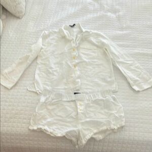 J. Crew White Linen Pajamas